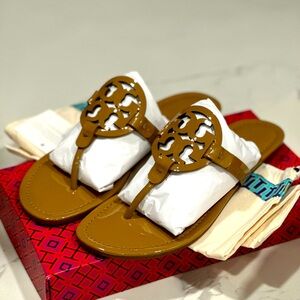 NEW IN BOX- Tory Burch Miller Patent Leather Sandals (size 10)